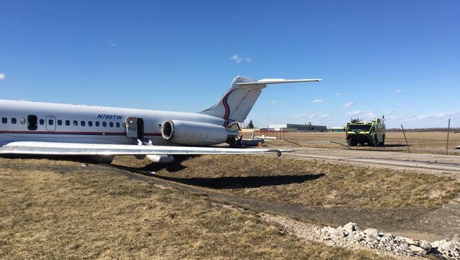 The plane was damaged but there were no serious injuries.
