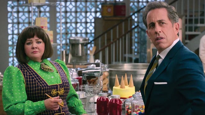 Melissa McCarthy and Jerry Seinfeld in "Unfrosted."