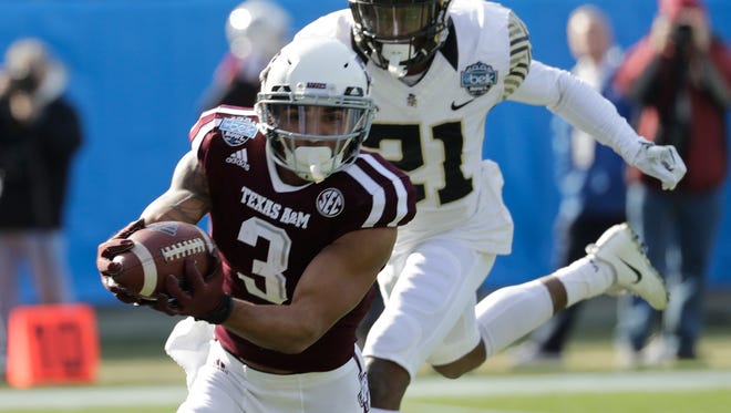 24. Carolina: Christian Kirk, WR, Texas A&M. The Panthers surprised many by trading Kelvin Benjamin at the deadline, leaving them with a void on the outside. Kirk’s quickness in the open field can be a nice complement to Devin Funchess running deep and Christian McCaffrey working underneath.
