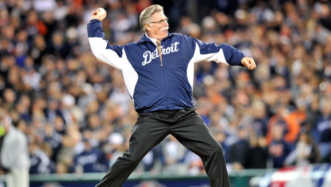 Former Tigers pitcher and 1984 World Series Champion, Jack Morris, threw out the ceremonial first pitch before Tuesday’s game            Photos are of game three of the American League Championship Series between the Detroit Tigers and the New York Yankees at Comerica Park in Detroit, October 16, 2012.