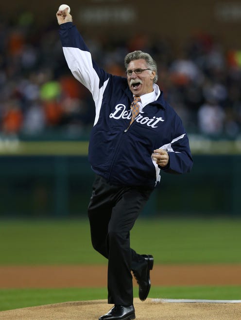 DETROIT, MI - OCTOBER 16:  Former Detroit Tigers pitcher Jack Morris gestures towards home plate prior to throwing out the ceremonial first pitch against the New York Yankees during game three of the American League Championship Series at Comerica Park on October 16, 2012 in Detroit, Michigan.