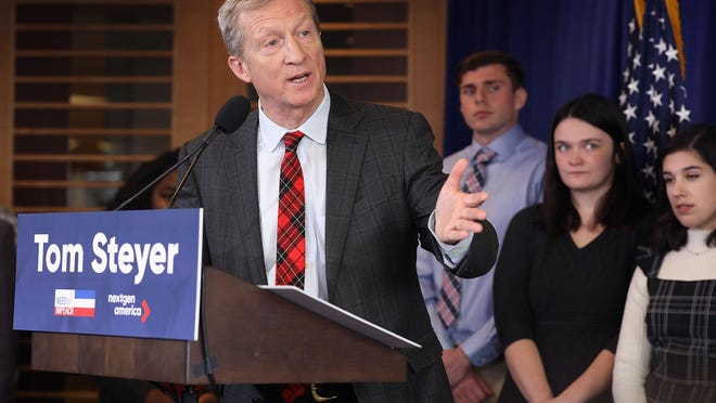 With his renewable energy proposal and others, Democratic mega-donor Tom Steyer and state Democrats may once again be overplaying their hands, Finley writes.