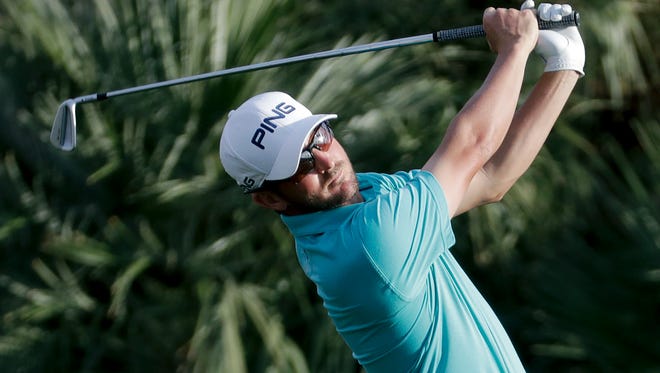 Andrew Landry watches his tee shot on the 17th hole during the second round of the CareerBuilder Challenge on Friday.