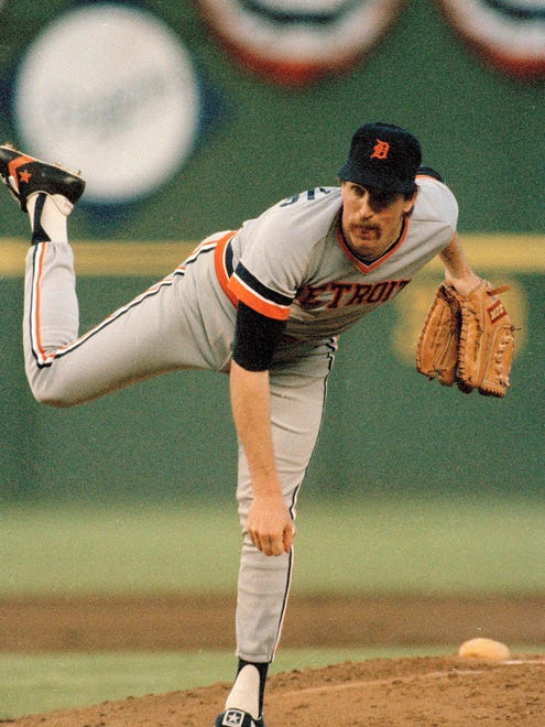 Detroit Tigers pitcher Jack Morris delivers against the San Diego Padres in Game 1 of the 1984 World Series at Jack Murphy Stadium in San Diego, Oct. 9, 1984. The Tigers won 3-2.