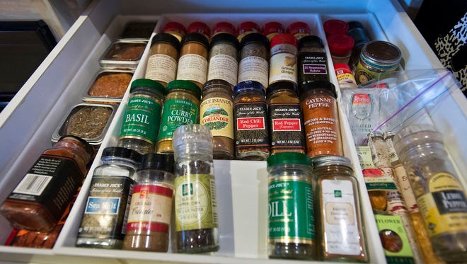 An organized spice drawer makes it easier to see what spices you actually have.
