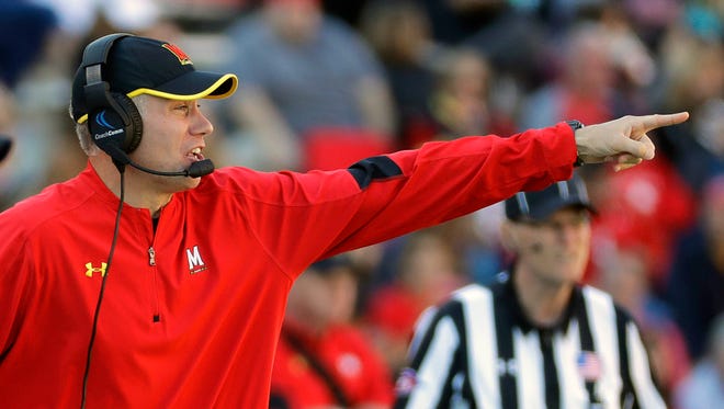 Nov. 11 at Maryland: There’s going to be a time in the near future when this will be a tougher game to predict. D.J. Durkin (pictured) is getting all the pieces in place to make the Terps, maybe not a contender, but certainly a disrupter. This team will be better than expected this fall, but it will be telling how the Terps finish late this season, because a late-season stretch last year magnified issues on defense. Durkin was Michigan's defensive coordinator in 2015 and his Terps will play tough. Winner: Michigan.