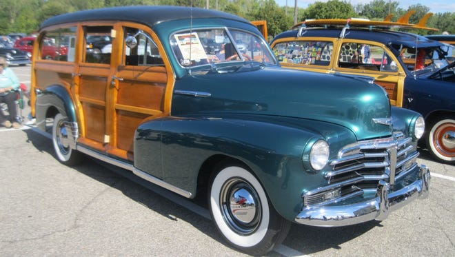 Jim and Dorothy Bartish of Toledo said their 1948 Chevrolet Fleetmaster woodie is a seasoned traveler capable of a steady 50 miles per hour on the highway.