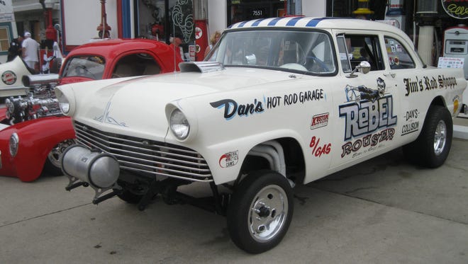 Jim Young of Burton, Mich. is the "Jim" of Jim's Rod Shoppe. Young took a 1955 Ford and turned it into the gasser dragster he longed for as a teen, putting a engine in it that Young thinks might develop 450 horsepower.