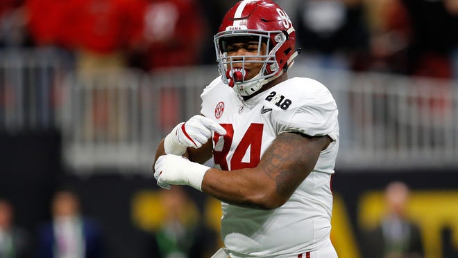 26. Altanta: Da'Ron Payne, DT, Alabama. Arguably no one bolstered their stock more during bowl season than Payne, with a pair of dominant outings in the playoffs. The technically sound interior lineman would pair nice with Grady Jarrett, giving the Falcons an explosive tandem.