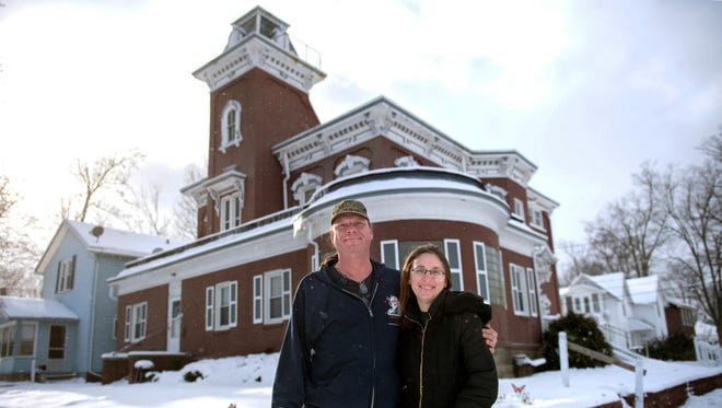 Chris Sturgill, left, and his wife, Pam, are the new owners of the old Stimson Hospital in Eaton Rapids.