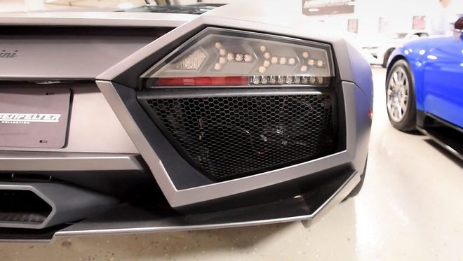 The taillight of a 2008 Lamborghini Revention.