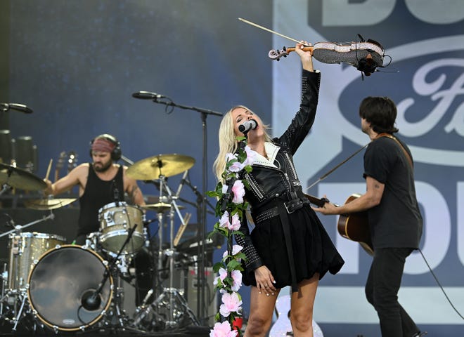 MacKenzie Porter performs at the F-150 Fest with the 2024 Ford F-150 reveal at Hart Plaza in Detroit on Sept. 12, 2023.