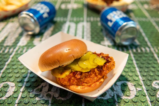 A crispy hot Nashville chicken sandwich will be featured as part of a special menu for the NFL draft at Table No. 2, an upscale restaurant located in Detroit's Greektown.