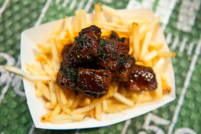 Smoked brisket burnt ends over French fries will be featured as part of a special menu for the NFL draft at Table No. 2, an upscale restaurant located in Detroit's Greektown.