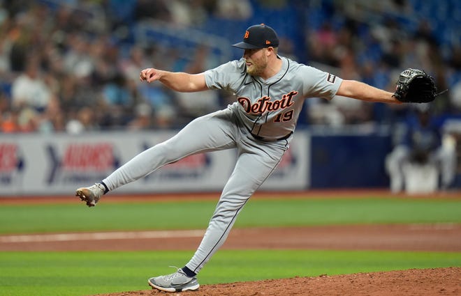 Detroit Tigers relief pitcher Will Vest against the Tampa Bay Rays during the seventh inning.