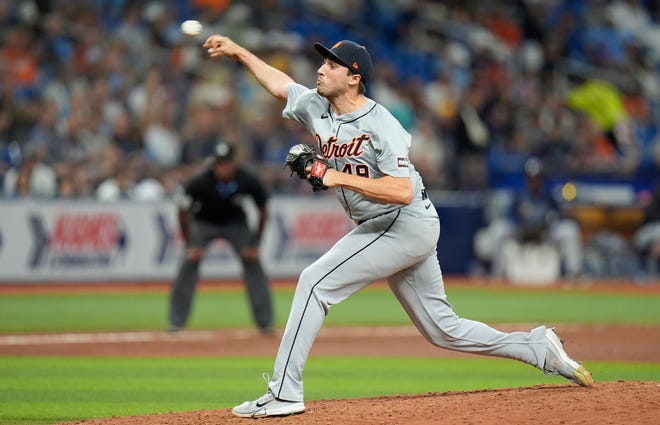Detroit Tigers relief pitcher Alex Faedo against the Tampa Bay Rays during the sixth inning.