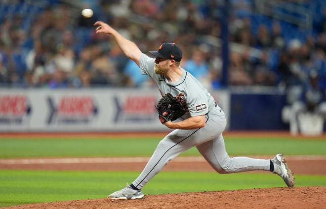 Detroit Tigers relief pitcher Will Vest against the Tampa Bay Rays during the sixth inning.