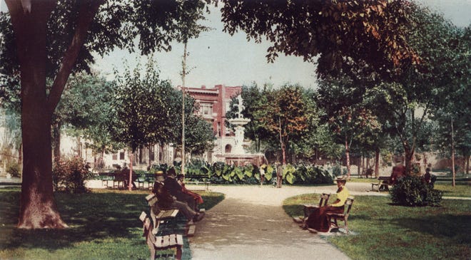Grand Circus Park in 1899 had none of the monuments, hotels or office buildings that would later characterize this urban park.