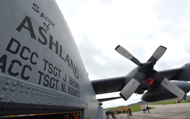 This 1974 C-130 H1 airplane's nickname is "The Spirit of Ashland" (Ohio) and is part of the Ohio Air National Guard's 179th Airlift Wing based at the Mansfield-Lahm Airfield in Mansfield, Ohio.