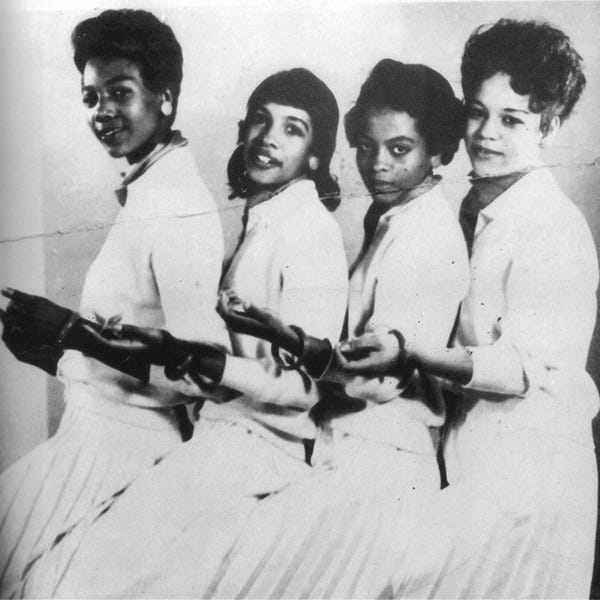 In 1959, before they were the Supremes, four Detroit high school girls became the Primettes: From left,  Betty McGlown, Mary Wilson, Diane (not Diana yet) Ross and Florence Ballard.  The Primettes were formed as a sister group to The Primes, who would later become The Temptations.