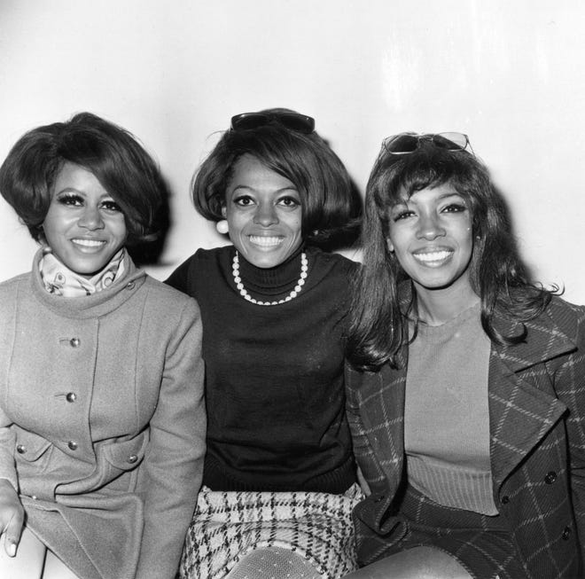 In 1967, Cindy Birdsong, left, started to stand in for Florence Ballard when she missed performances due to alcoholism. She's seen with Diana Ross and Mary Wilson on Jan. 22, 1968. By this time, she was a permanent member of The Supremes.