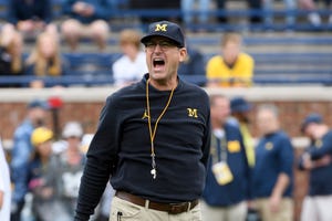 Jim Harbaugh doesn't want players to forget three losses last season.