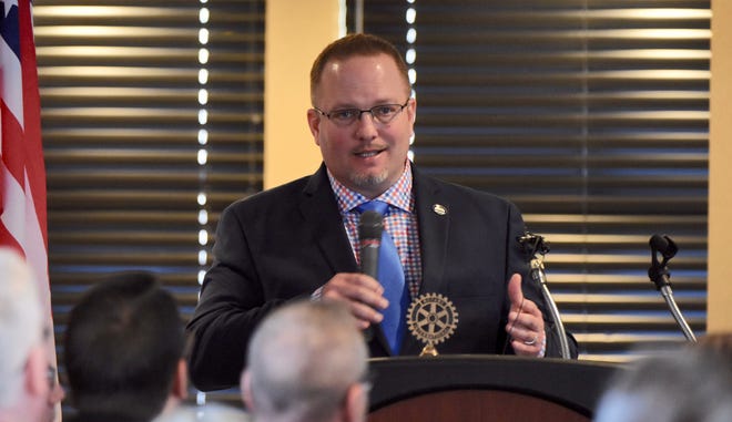 Taylor Mayor Rick Sollars speaks during his State of the City address on Feb. 21, 2019 in Taylor, just two days after the FBI raided his home and Taylor City Hall.
