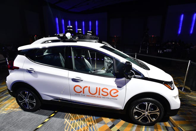 GM Cruise LLC's driverless taxi service car was shown at Cobo Center in April 2018.   At the time, the fleet was projected to launch in 2019.