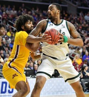 Center Nick Ward (44) is entering the NBA draft, and will not return to Michigan State.