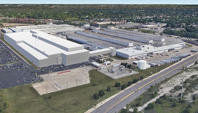 The rendering is of the new Mack Avenue Assembly Complex once Fiat Chrysler Automobiles NV invests $1.6 billion to convert the two plants in the future assembly site.