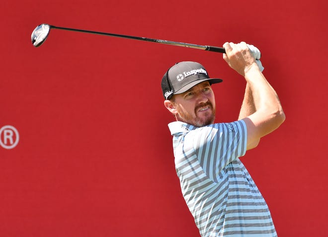PGA golfer Jimmy Walker tees off on hole No. 16 at the Rock Mortgage Classic Pro-Am at the Detroit Golf Club in Detroit on June 26, 2019.