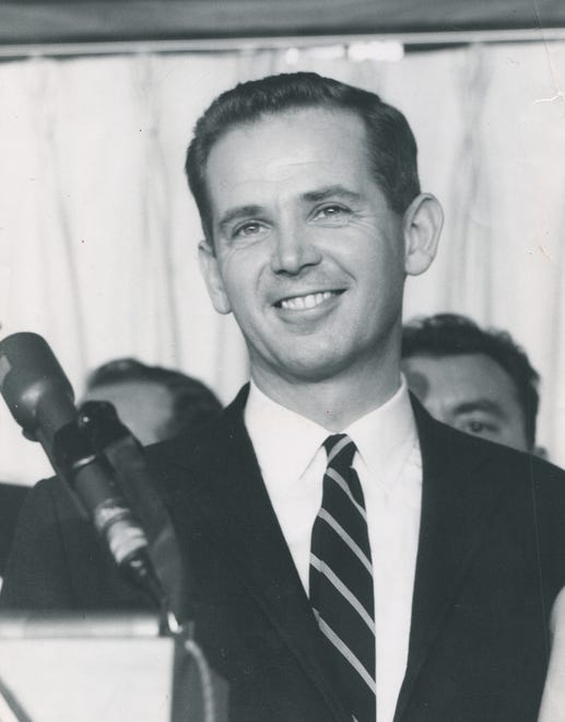 William Milliken, seen in November 1966, was Michigan ' s lieutenant governor from 1965 to 1969, after serving as a state senator.