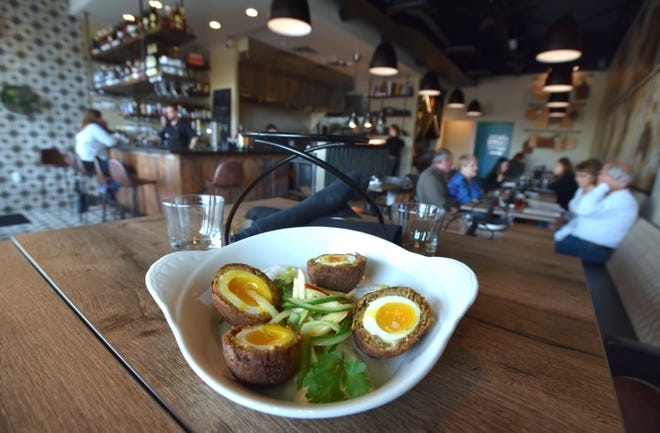 Chef Mckerness puts a spin on the Scotch egg with Middle Eastern flavors.
