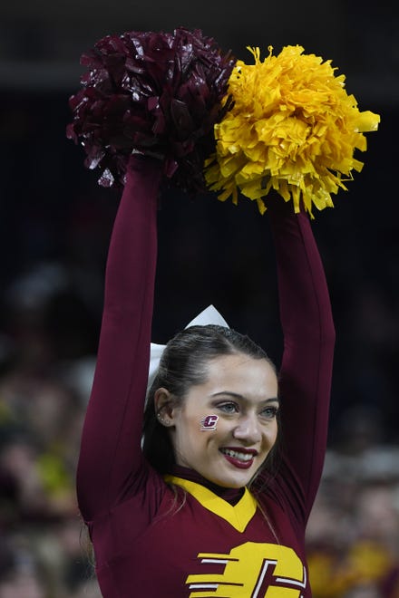 Central Michigan University cheerleaders kept the 'Chips' fired up throughout the tight game against Miami.