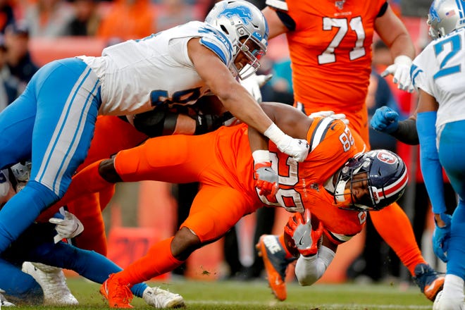Romeo Okwara, defensive end: Detroit’s sack leader from a year ago, Okwara continued to generate a steady amount of pressure on the passer in his second season with the Lions, but rarely found opportunities to finish. He ended the year with 1.5 sacks and 10 hits on the quarterback. He also continued to be a solid run defender, but struggled when the team leaned on him to play inside early in the year, due to injuries. Grade: C-