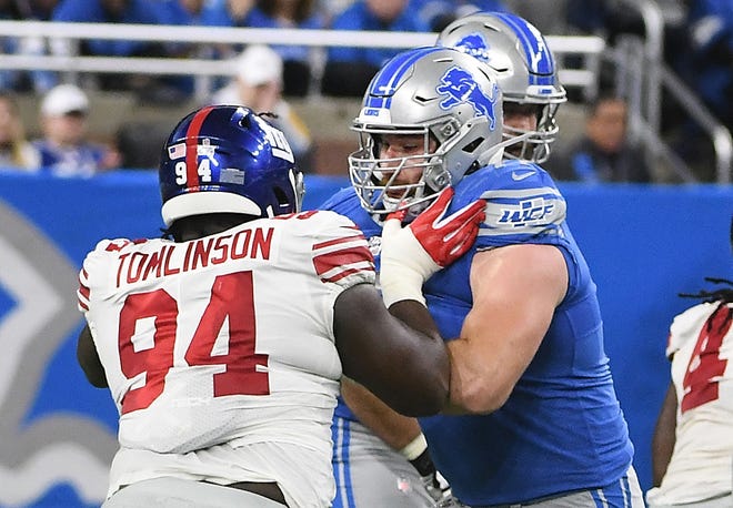 Frank Ragnow, center: Ragnow took a big step forward in his second season, showing improved playing strength as a run blocker and cleaned up fundamentals protecting his quarterback. The future success of Detroit’s rushing attack likely will be built around the young center. Grade: B+