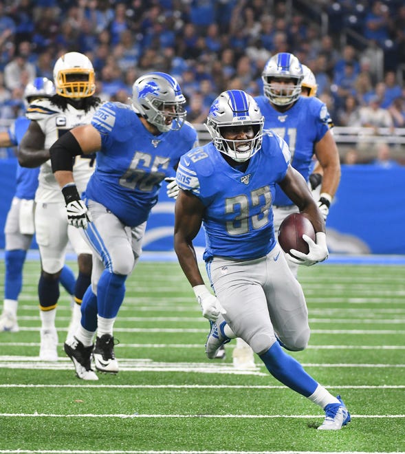 Kerryon Johnson, running back: Johnson was better than his 3.6 yards per carry suggests. Early in the season, he faced an inordinate percentage of eight-man boxes that were countering Detroit’s two- and three-tight end looks. Among backs with at least 100 carries, only five averaged worse than Johnson’s 1.5 yards before contact. 
As a pass-catcher, the second-year back out of Auburn remains a work in progress, but he made important strides in his pass protection, an underrated element of the job. Grade: B