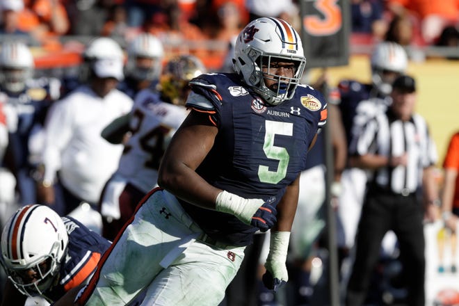 3. Detroit Lions — Derrick Brown, DT, Auburn: Ideally, the Lions are able to trade down from this spot, pick up some extra draft equity and still get one of the top defenders on their board. Staying put, the polished and productive interior lineman fills one of Detroit’s biggest needs, which only becomes more glaring if “Snacks” Harrison retires.