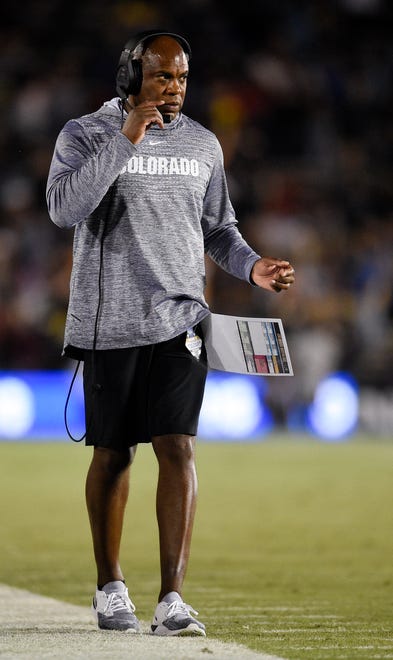 Colorado head coach Mel Tucker watches from the sideline during a game against UCLA in Los Angeles on Nov. 2, 2019.