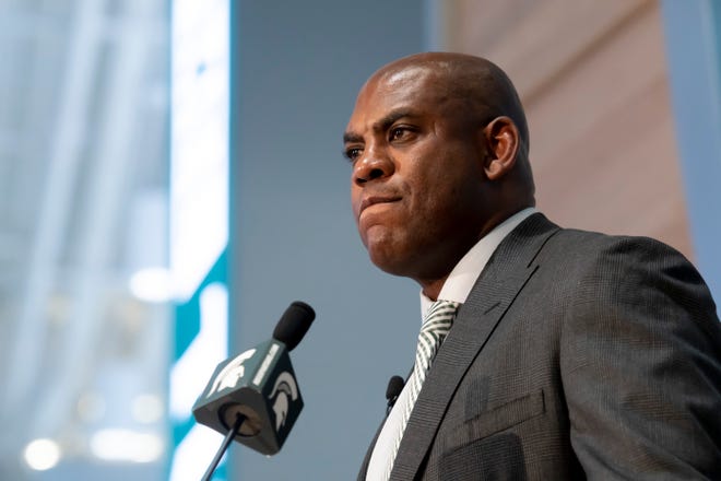 Mel Tucker speaks to the media after being introduced as the Spartans' new head football coach.