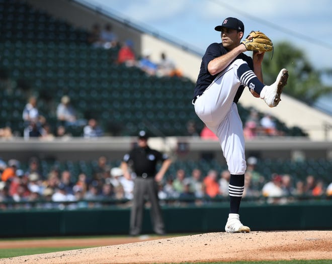 Tigers pitcher Matthew Boyd works in the first inning.