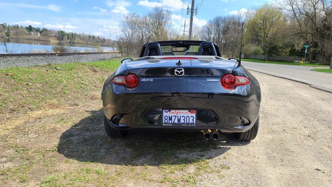 The 2020 Mazda MX-5 Miata is a rear-wheel-drive sports car inspired by the 1960s Lotus Elan.