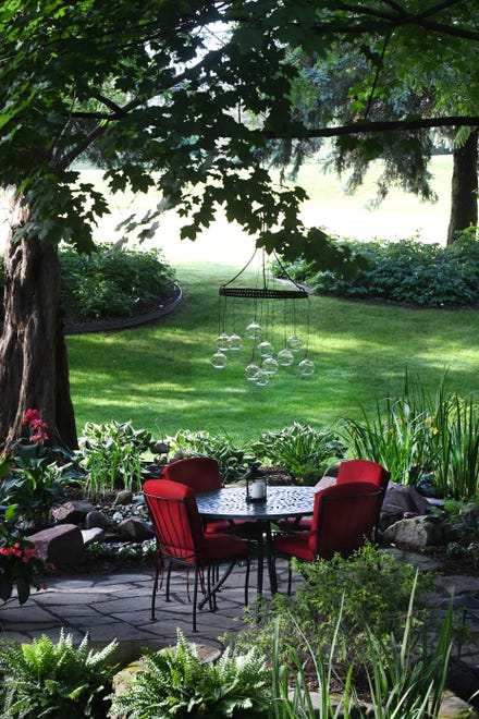 Steve Braykovich's zen garden in Pinckney, Michigan on June 12, 2020.
