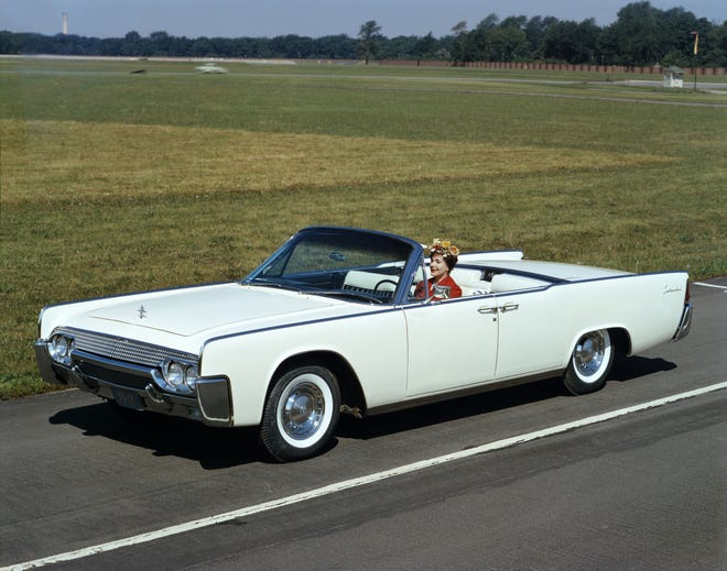 This undated photo provided by the Ford Motor Co. shows the 1961 Lincoln Continental convertible.