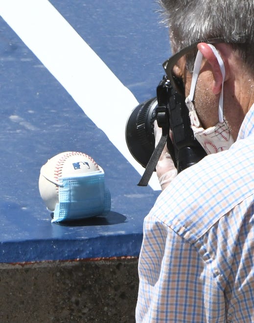 Detroit Tigers photographer Mark Cunningham gets creative during a lull in the action.
