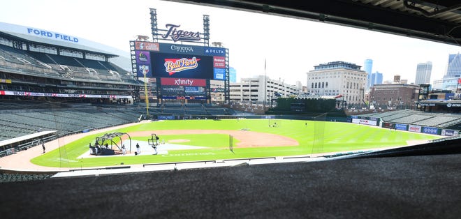 Tigers training camp at Comerica Park in Detroit.