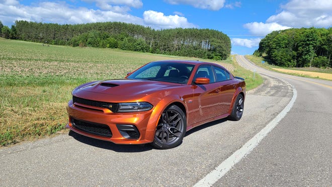 Across the twisted curves of M-32, the 4,400-pound 2020 Dodge Charger Scat Pack Plus is surprisingly nimble.