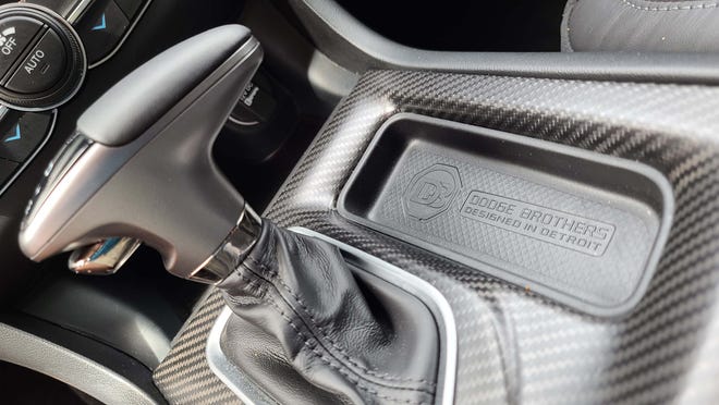 The 2020 Dodge Charger Scat Pack Plus features a T-shifter and stamp of approval from the Dodge Brothers.