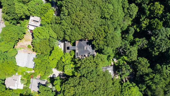 An aerial view of the home.