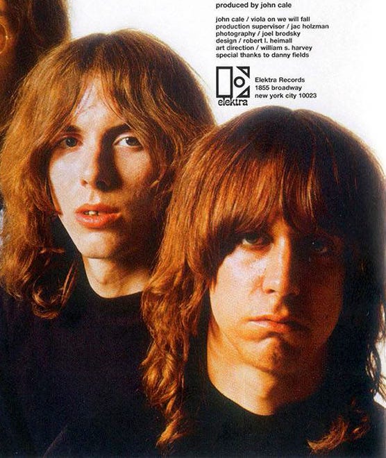 Bassist Dave Alexander, left, and Iggy Pop from the back cover of the The Stooges (1969) album.